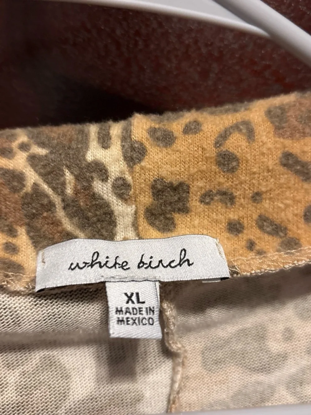 Women's Leopard Print Pullover Sweatshirt - Brown